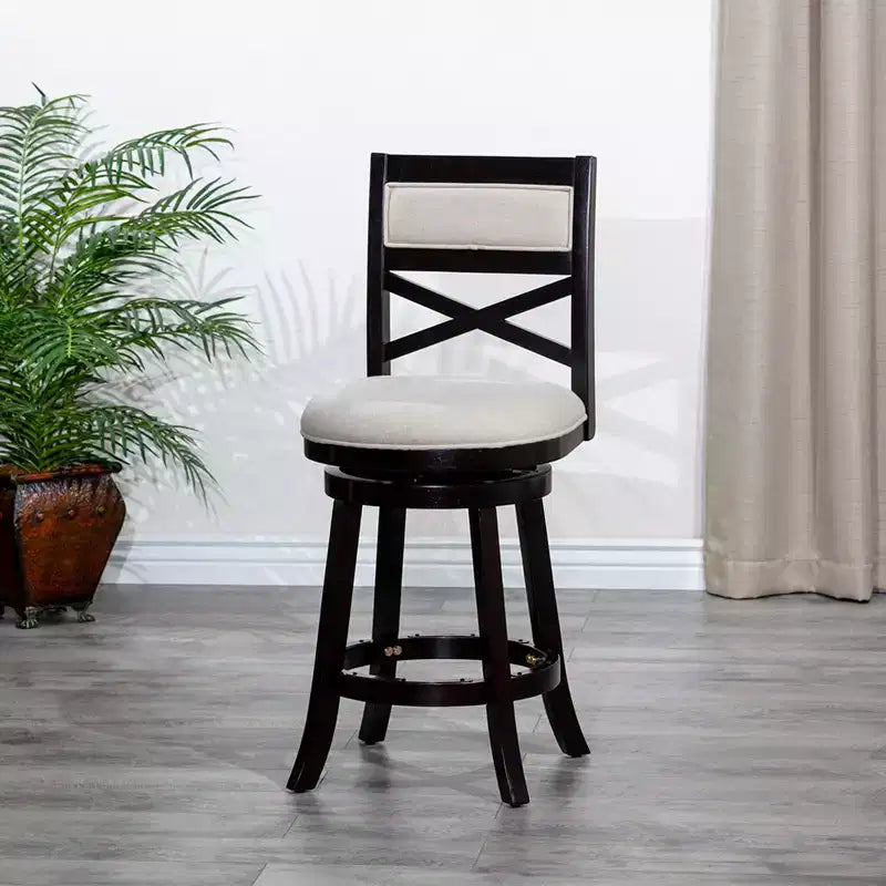 Tabouret de comptoir tournant moderne, Chaise de salle à manger sans dossier rembourrée, Tabouret de bar à dossier en X pour cuisine, restaurant, bureau, salon