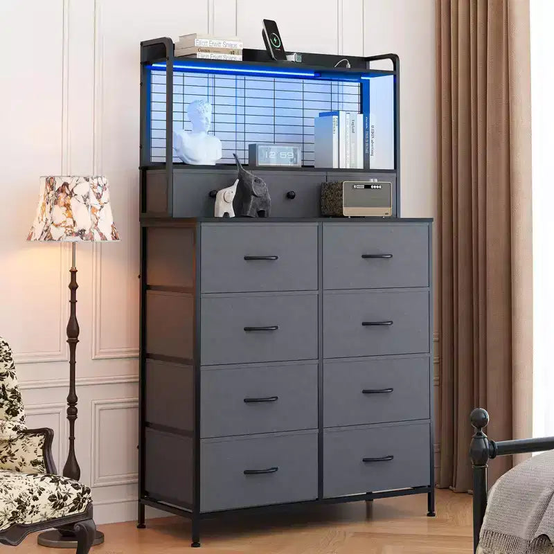 Commode intelligente à 11 tiroirs en tissu, organisateur de rangement industriel avec dispositif anti-basculement pour chambre à coucher, salon, placard
