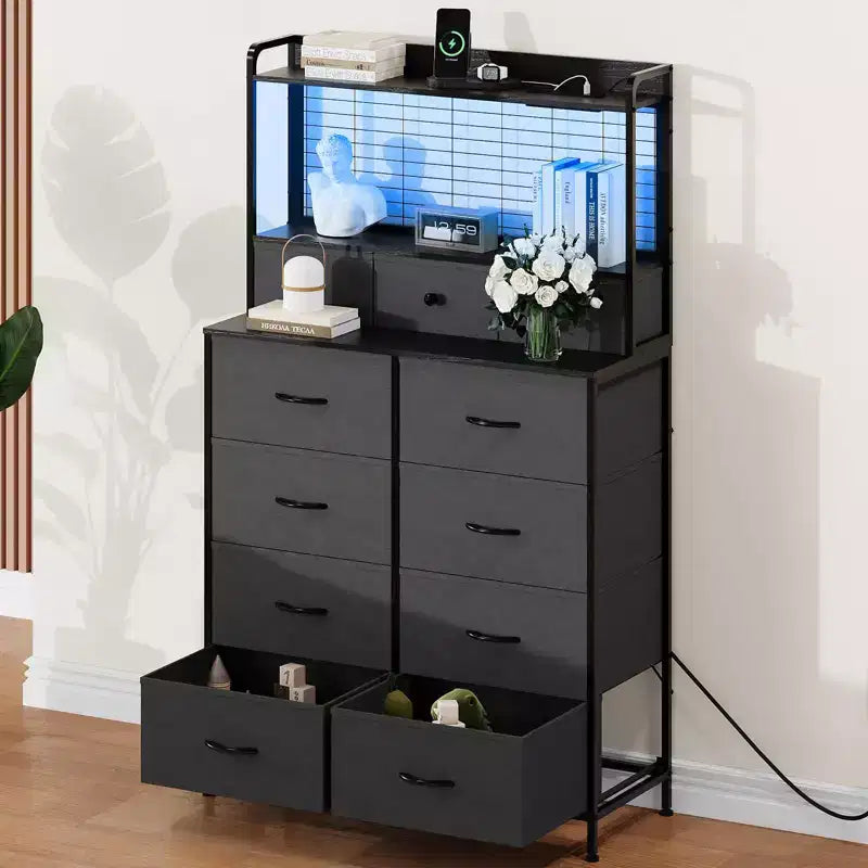 Commode intelligente à 11 tiroirs en tissu, organisateur de rangement industriel avec dispositif anti-basculement pour chambre à coucher, salon, placard