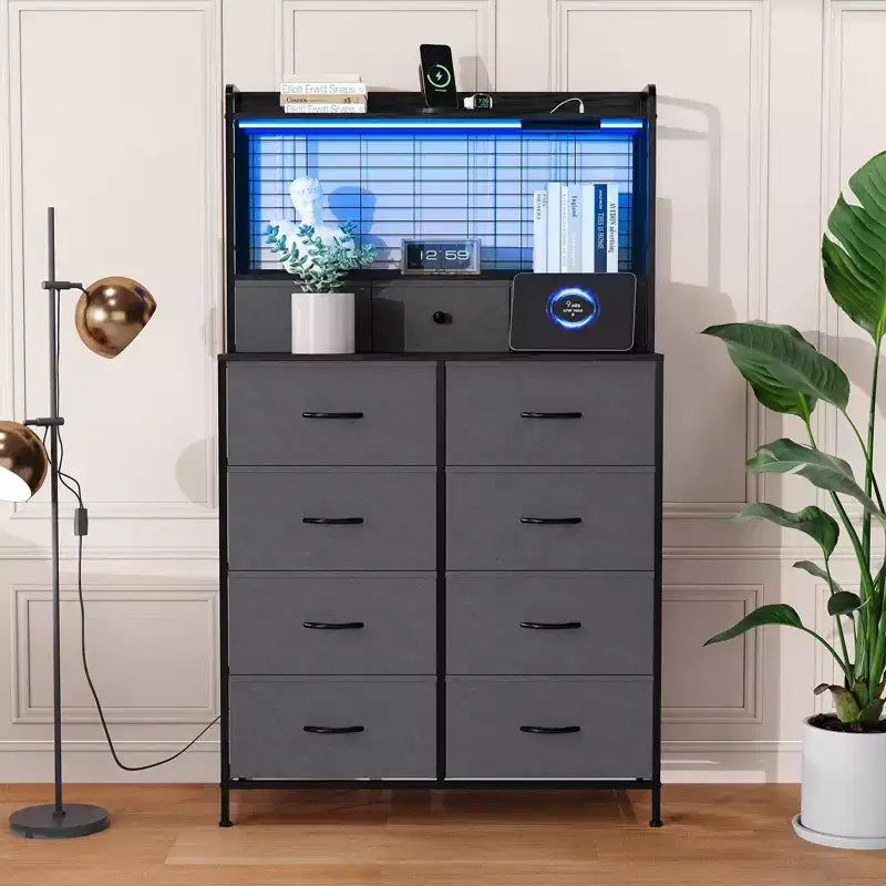 Commode intelligente à 11 tiroirs en tissu, organisateur de rangement industriel avec dispositif anti-basculement pour chambre à coucher, salon, placard