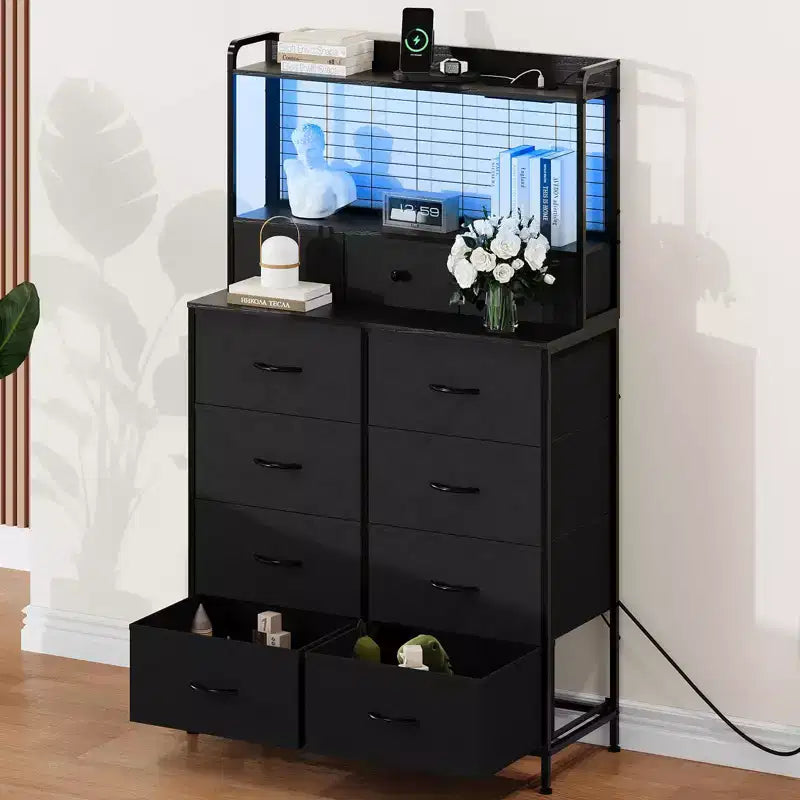 Commode intelligente à 11 tiroirs en tissu, organisateur de rangement industriel avec dispositif anti-basculement pour chambre à coucher, salon, placard