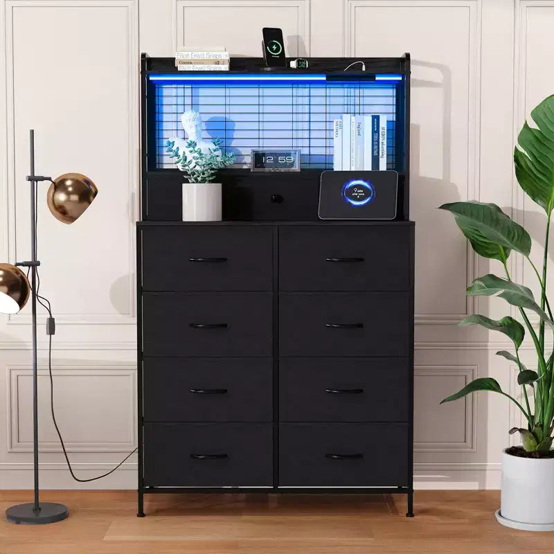 Commode intelligente à 11 tiroirs en tissu, organisateur de rangement industriel avec dispositif anti-basculement pour chambre à coucher, salon, placard