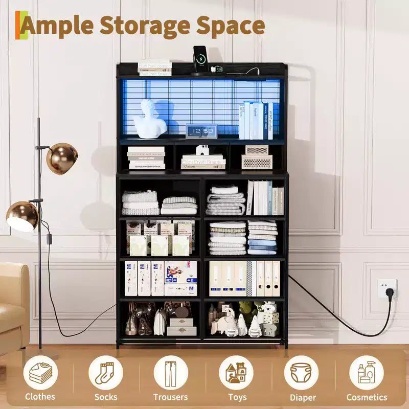 Commode intelligente à 11 tiroirs en tissu, organisateur de rangement industriel avec dispositif anti-basculement pour chambre à coucher, salon, placard