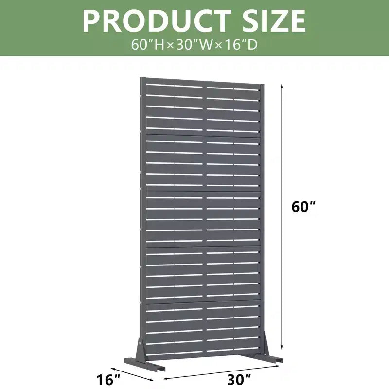 Panneaux de clôture de jardin en métal pour brise-vue extérieur, treillis autoportant pour patio, terrasse, jardin 72 x 35/70/94 po (L), 59 x 30/60 po (H x L)
