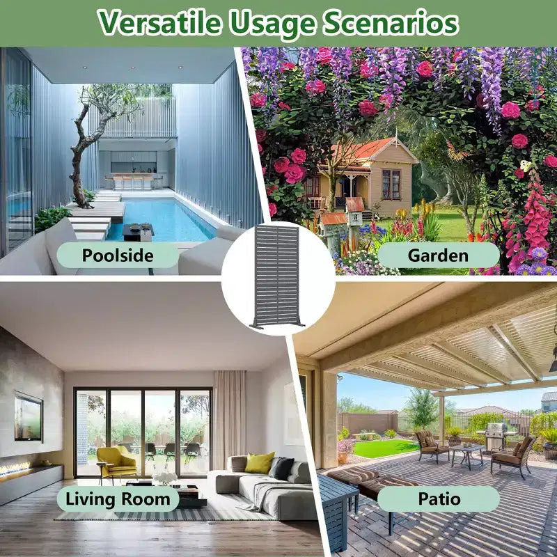 Panneaux de clôture de jardin en métal pour brise-vue extérieur, treillis autoportant pour patio, terrasse, jardin 72 x 35/70/94 po (L), 59 x 30/60 po (H x L)