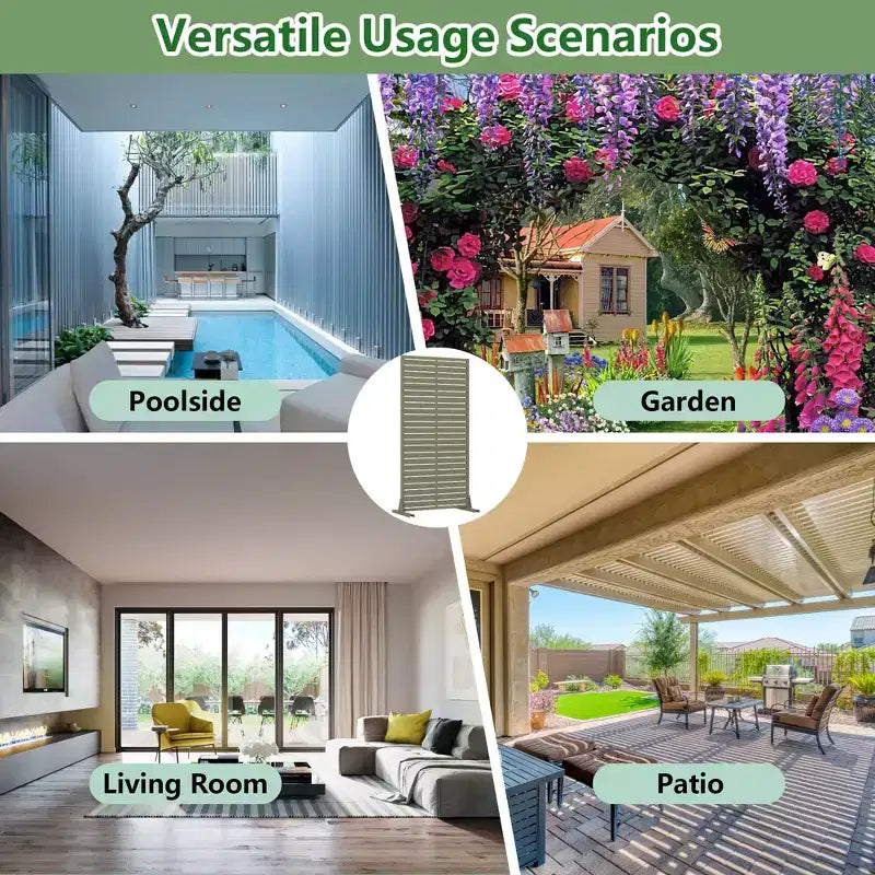 Panneaux de clôture de jardin en métal pour brise-vue extérieur, treillis autoportant pour patio, terrasse, jardin 72 x 35/70/94 po (L), 59 x 30/60 po (H x L)