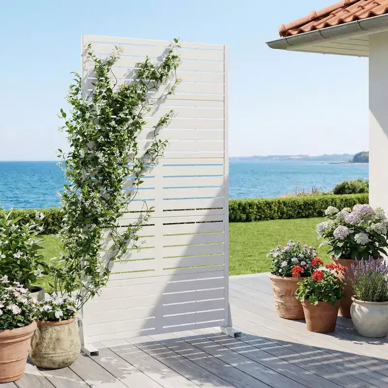 Panneaux de clôture de jardin en métal pour brise-vue extérieur, treillis autoportant pour patio, terrasse, jardin 72 x 35/70/94 po (L), 59 x 30/60 po (H x L)