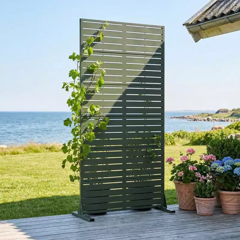 Panneaux de clôture de jardin en métal pour brise-vue extérieur, treillis autoportant pour patio, terrasse, jardin 72 x 35/70/94 po (L), 59 x 30/60 po (H x L)