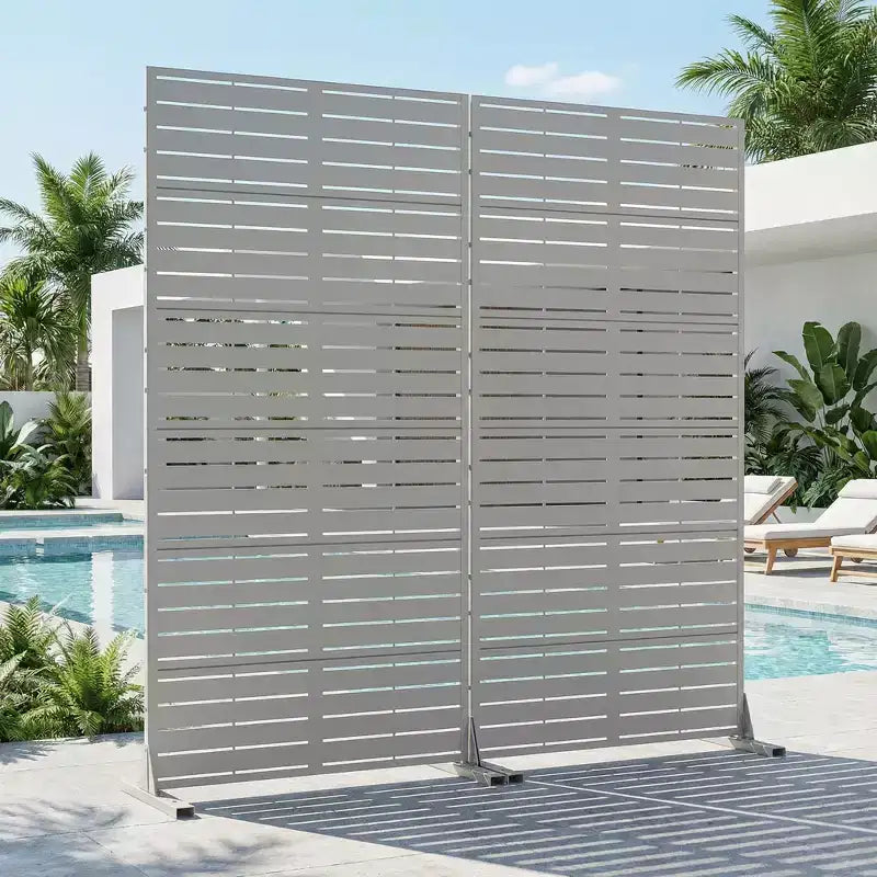 Panneaux de clôture de jardin en métal pour brise-vue extérieur, treillis autoportant pour patio, terrasse, jardin 72 x 35/70/94 po (L), 59 x 30/60 po (H x L)