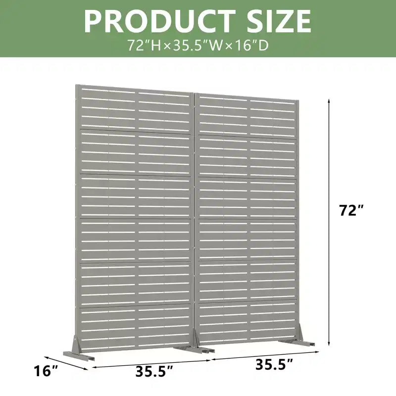 Panneaux de clôture de jardin en métal pour brise-vue extérieur, treillis autoportant pour patio, terrasse, jardin 72 x 35/70/94 po (L), 59 x 30/60 po (H x L)