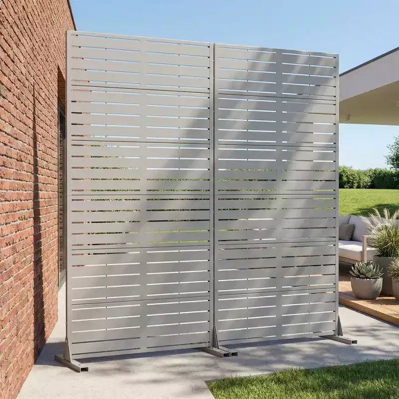 Panneaux de clôture de jardin en métal pour brise-vue extérieur, treillis autoportant pour patio, terrasse, jardin 72 x 35/70/94 po (L), 59 x 30/60 po (H x L)