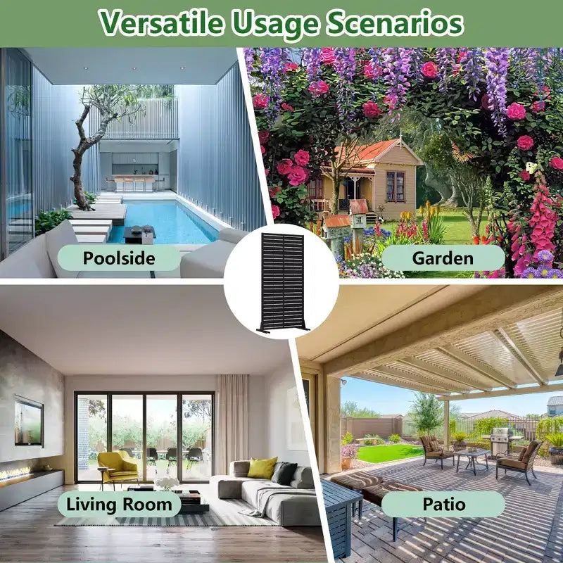 Panneaux de clôture de jardin en métal pour brise-vue extérieur, treillis autoportant pour patio, terrasse, jardin 72 x 35/70/94 po (L), 59 x 30/60 po (H x L)