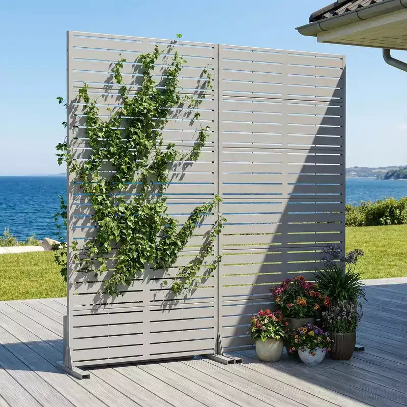 Panneaux de clôture de jardin en métal pour brise-vue extérieur, treillis autoportant pour patio, terrasse, jardin 72 x 35/70/94 po (L), 59 x 30/60 po (H x L)