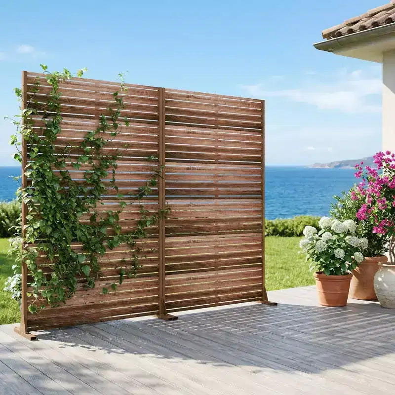 Panneaux de clôture de jardin en métal pour brise-vue extérieur, treillis autoportant pour patio, terrasse, jardin 72 x 35/70/94 po (L), 59 x 30/60 po (H x L)