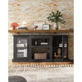 DEXYLLO Mid Century Modern TV Stand for 75 inch TV, TV Console for Living Room, Entertainment Center with Storage Cabinets, Bedroom