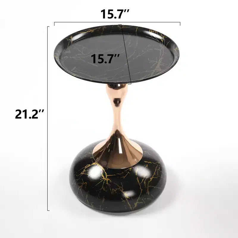 Table basse d'appoint ronde, Table sur pied moderne en métal, Table d'appoint minimaliste pour petits espaces,