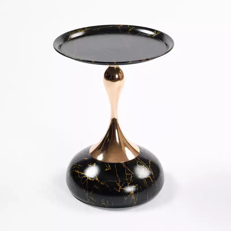 Table basse d'appoint ronde, Table sur pied moderne en métal, Table d'appoint minimaliste pour petits espaces,