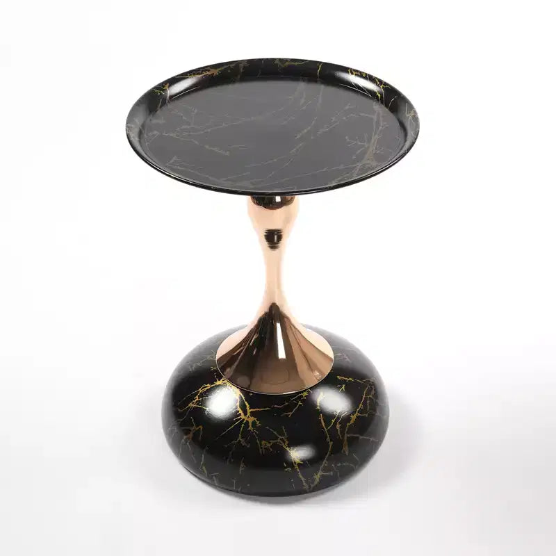 Table basse d'appoint ronde, Table sur pied moderne en métal, Table d'appoint minimaliste pour petits espaces,