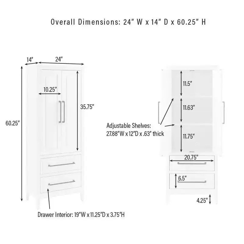 Genevieve Storage Pantry White - Crosley