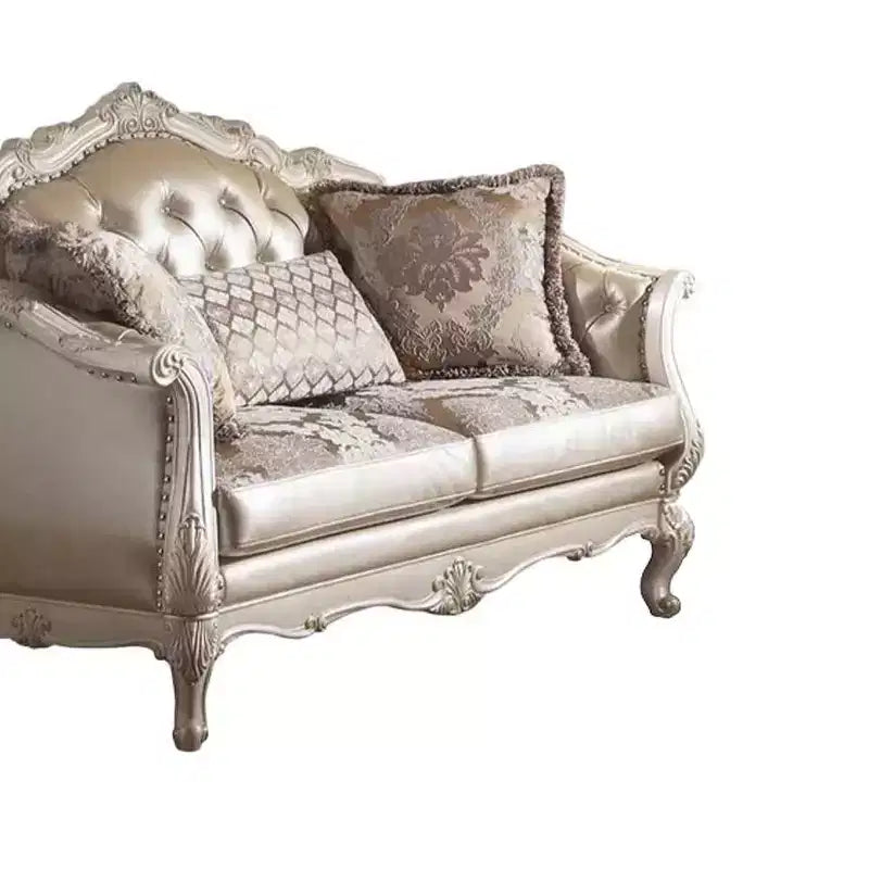 Canapé Rose Gold Similicuir/Blanc nacré