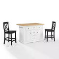 Julia Wood Top Island with 2 X-Back Stools - Crosley