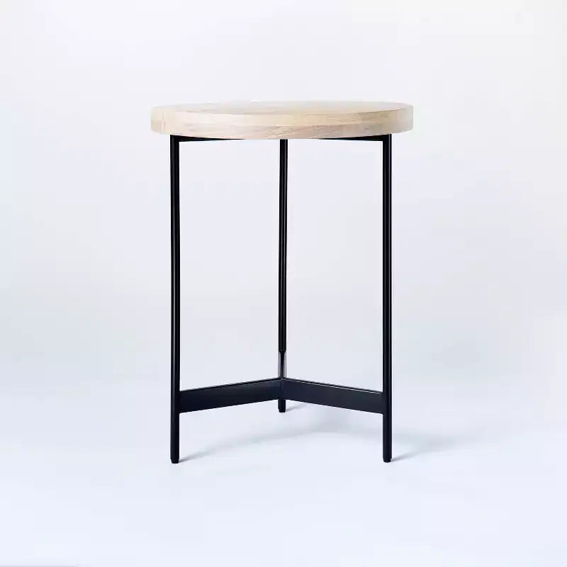 Villa Park Round Wooden End Table Brown - Threshold designed with Studio McGee