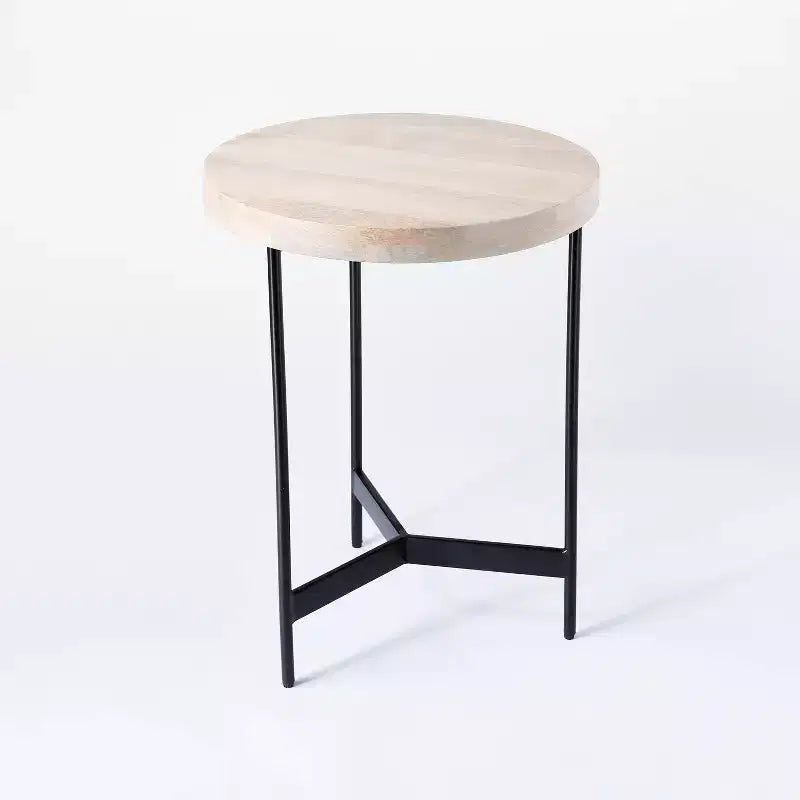 Villa Park Round Wooden End Table Brown - Threshold designed with Studio McGee