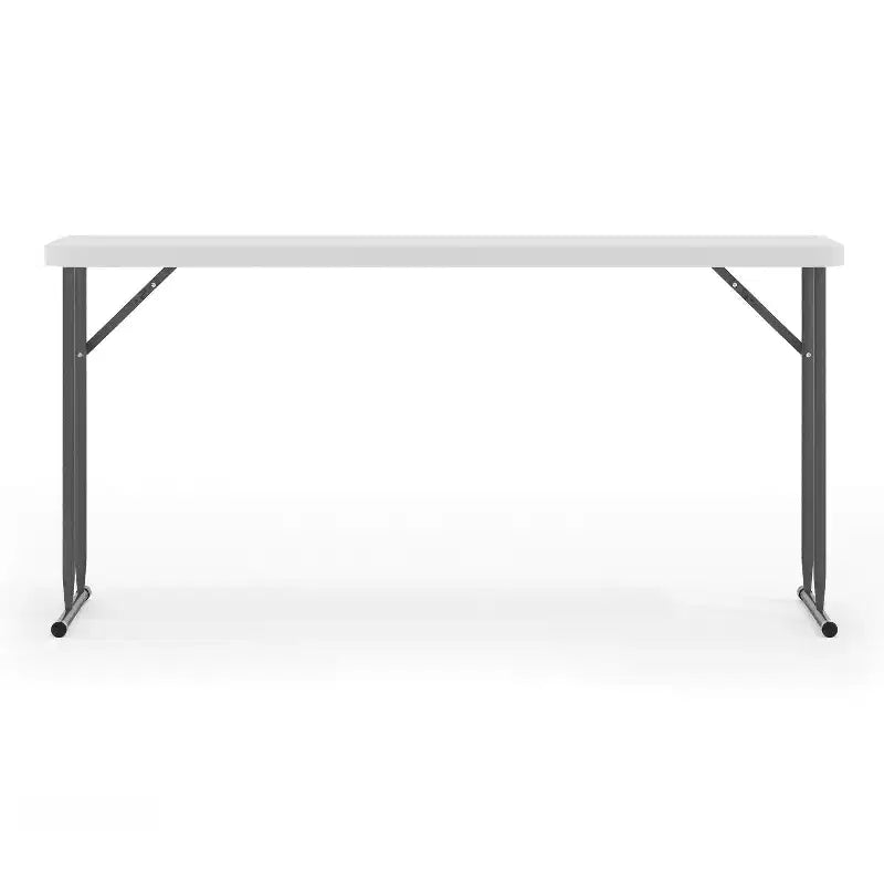 Emma and Oliver 5-Foot Rectangle Granite White Plastic Folding Training / Seminar Table