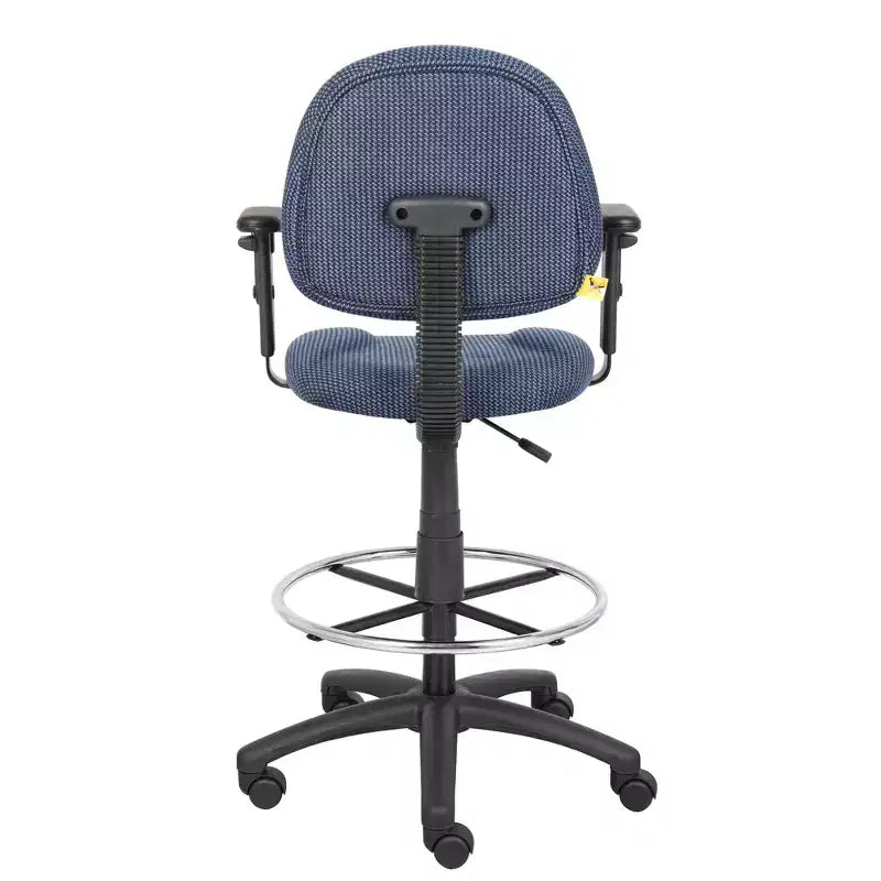 Drafting Stool with Footring and Adjustable Arms - Boss Office Products