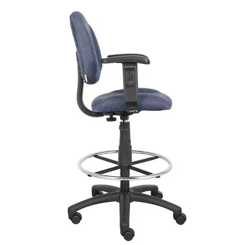 Drafting Stool with Footring and Adjustable Arms - Boss Office Products