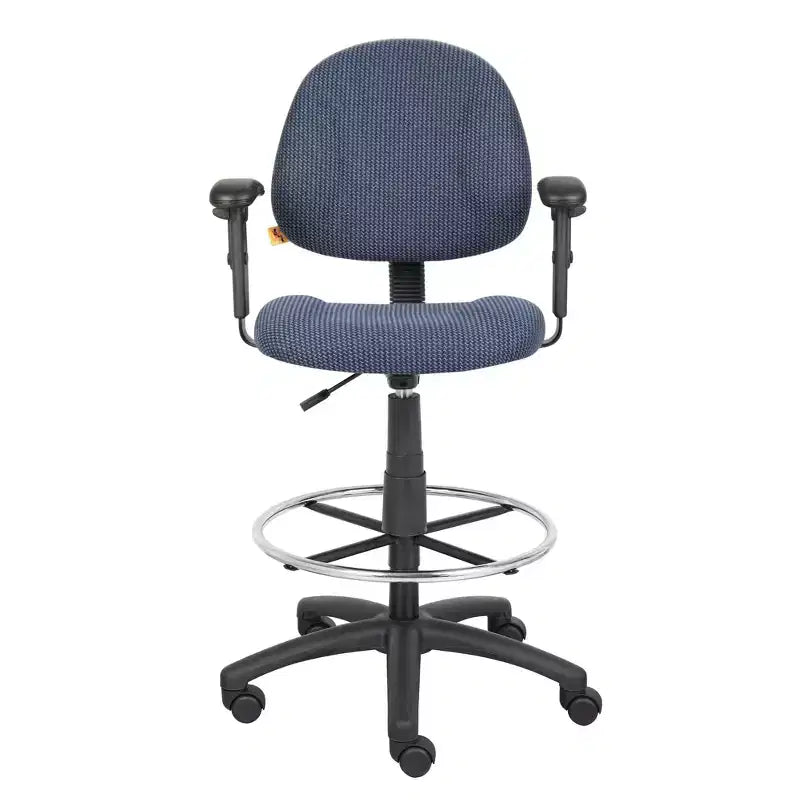 Drafting Stool with Footring and Adjustable Arms - Boss Office Products
