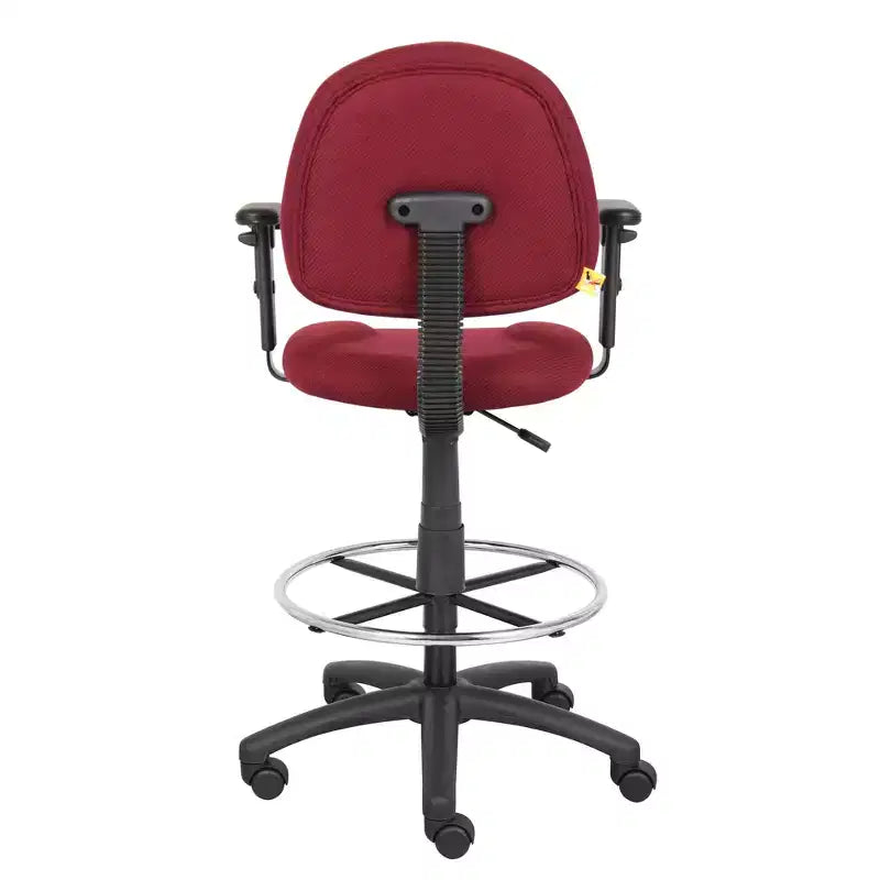 Drafting Stool with Footring and Adjustable Arms - Boss Office Products
