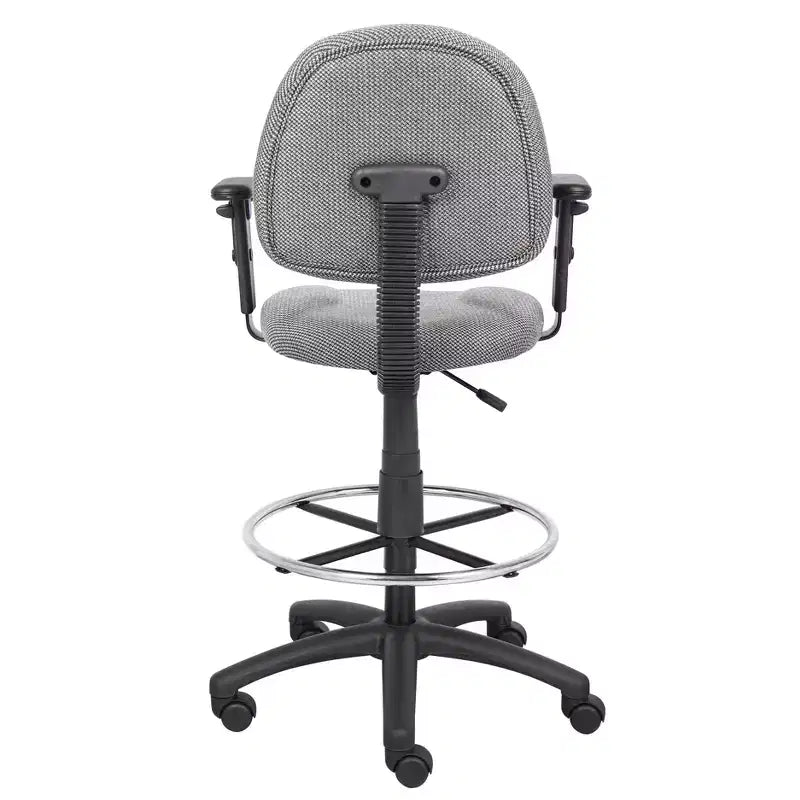 Drafting Stool with Footring and Adjustable Arms - Boss Office Products