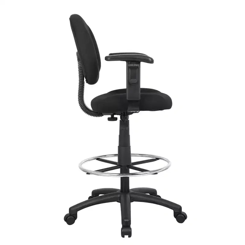 Drafting Stool with Footring and Adjustable Arms - Boss Office Products