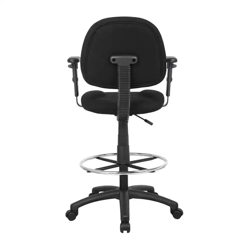 Drafting Stool with Footring and Adjustable Arms - Boss Office Products