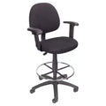 Drafting Stool with Footring and Adjustable Arms - Boss Office Products