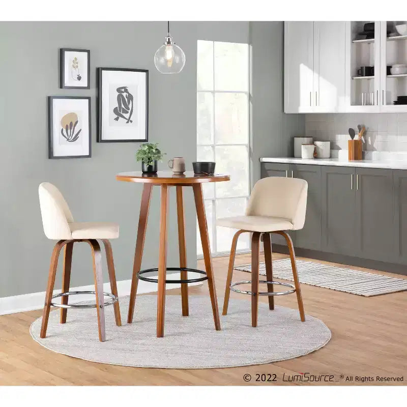 Set of 2 Toriano Square Height Barstools - LumiSource