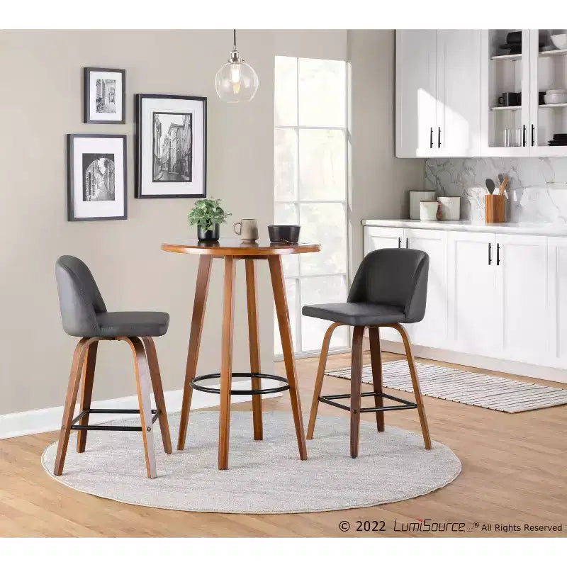 Set of 2 Toriano Square Height Barstools - LumiSource