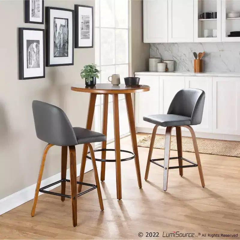Set of 2 Toriano Square Height Barstools - LumiSource