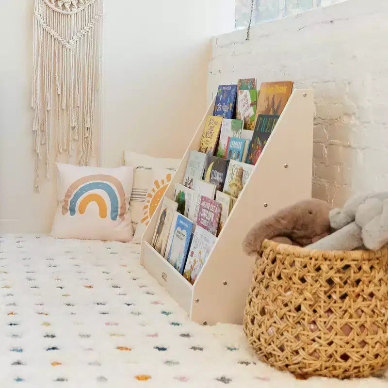 Rangement et Présentoir de Livres en Bois à Côté Unique