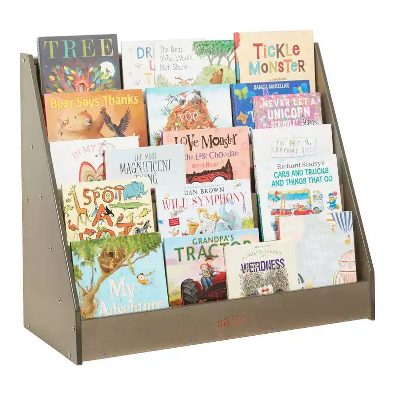 Rangement et Présentoir de Livres en Bois à Côté Unique